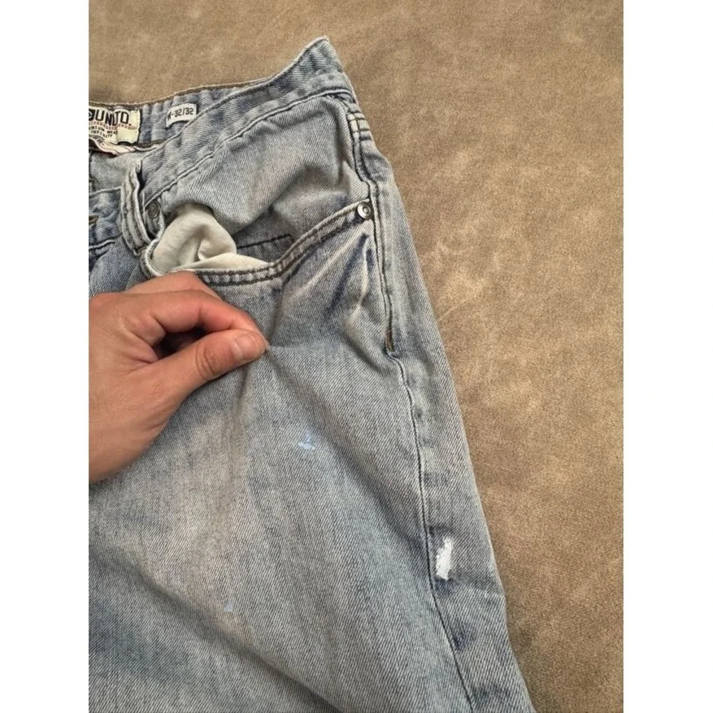 Ecko Unltd Hang Em High‎ Straight Fit Mens Y2K Light Denim Jeans Distress 32x32